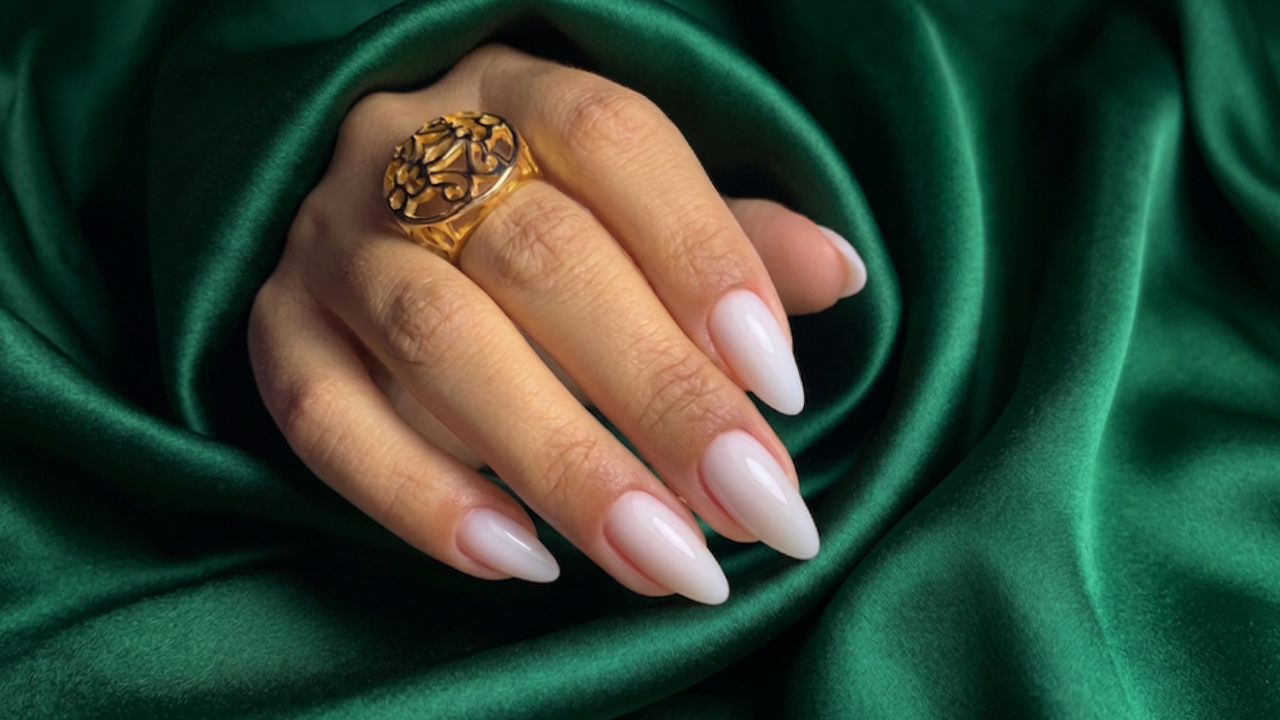 Elegant Russian manicure at Nailuxury Studios Placentia